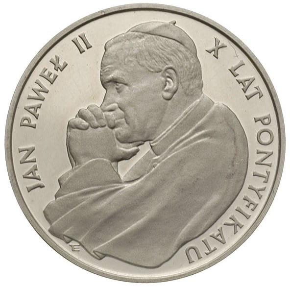 10 000 złotych - Jan Paweł II - X Lat Pontyfikatu - 1988 rok
