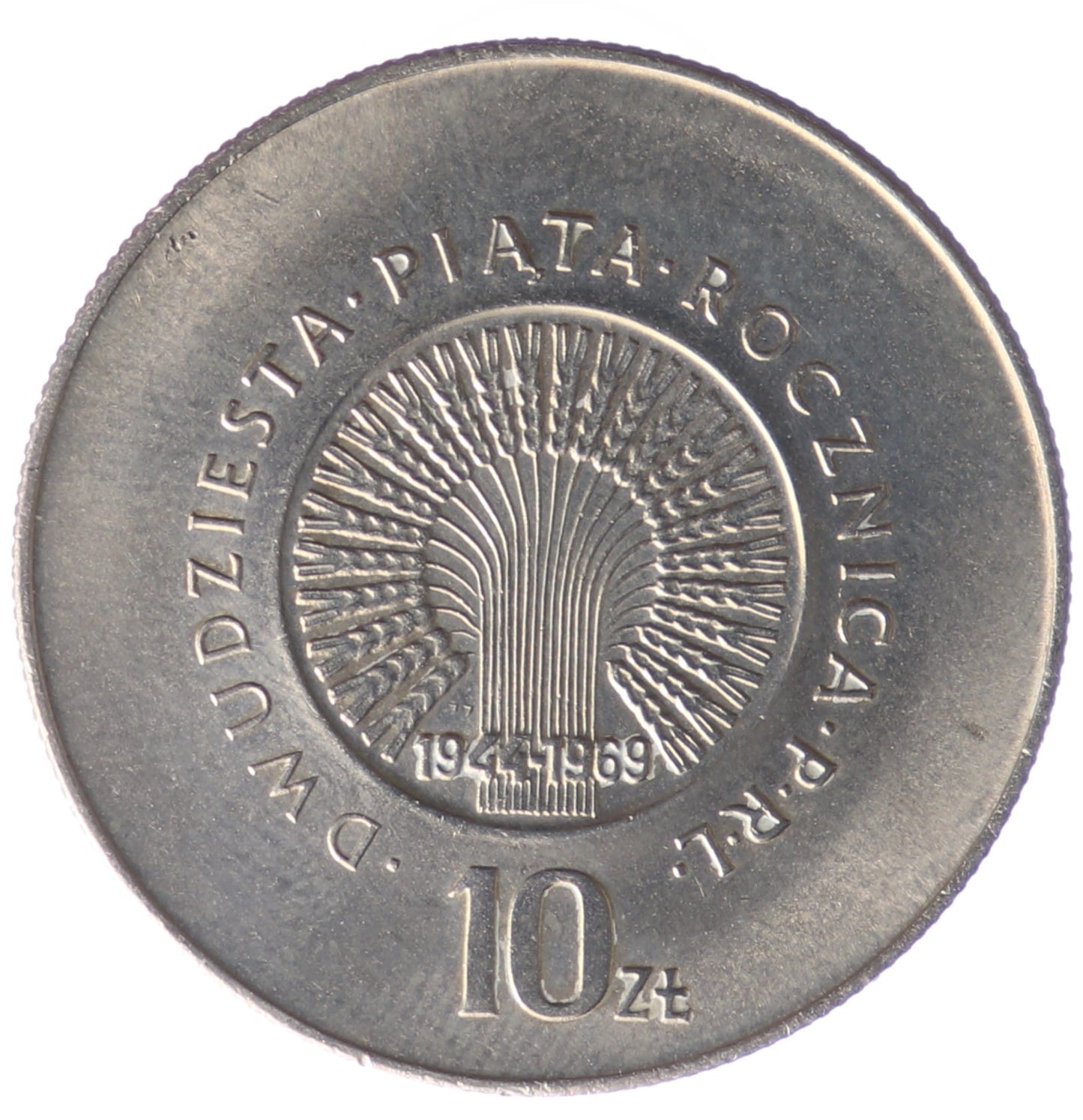 10 złotych - Dwudziesta Piąta Rocznica PRL - 1969 rok