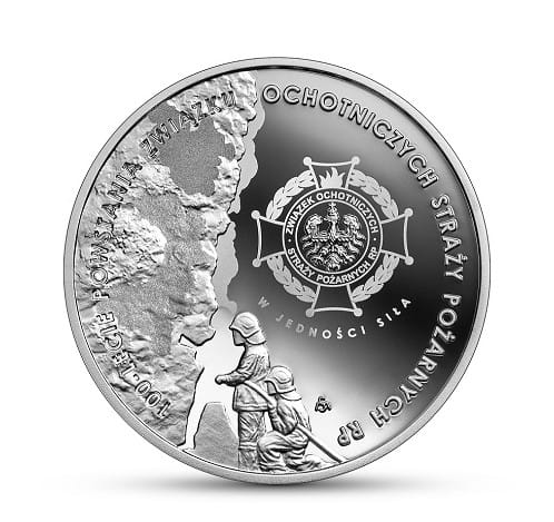 Moneta 10 zł 100-lecie powstania Związku Ochotniczych Straży Pożarnych RP