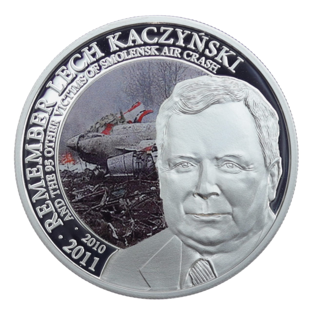 2 dolary - Lech Kaczyński - Smoleńsk - 1/2 uncji - Wyspy Cooka - 2011 rok