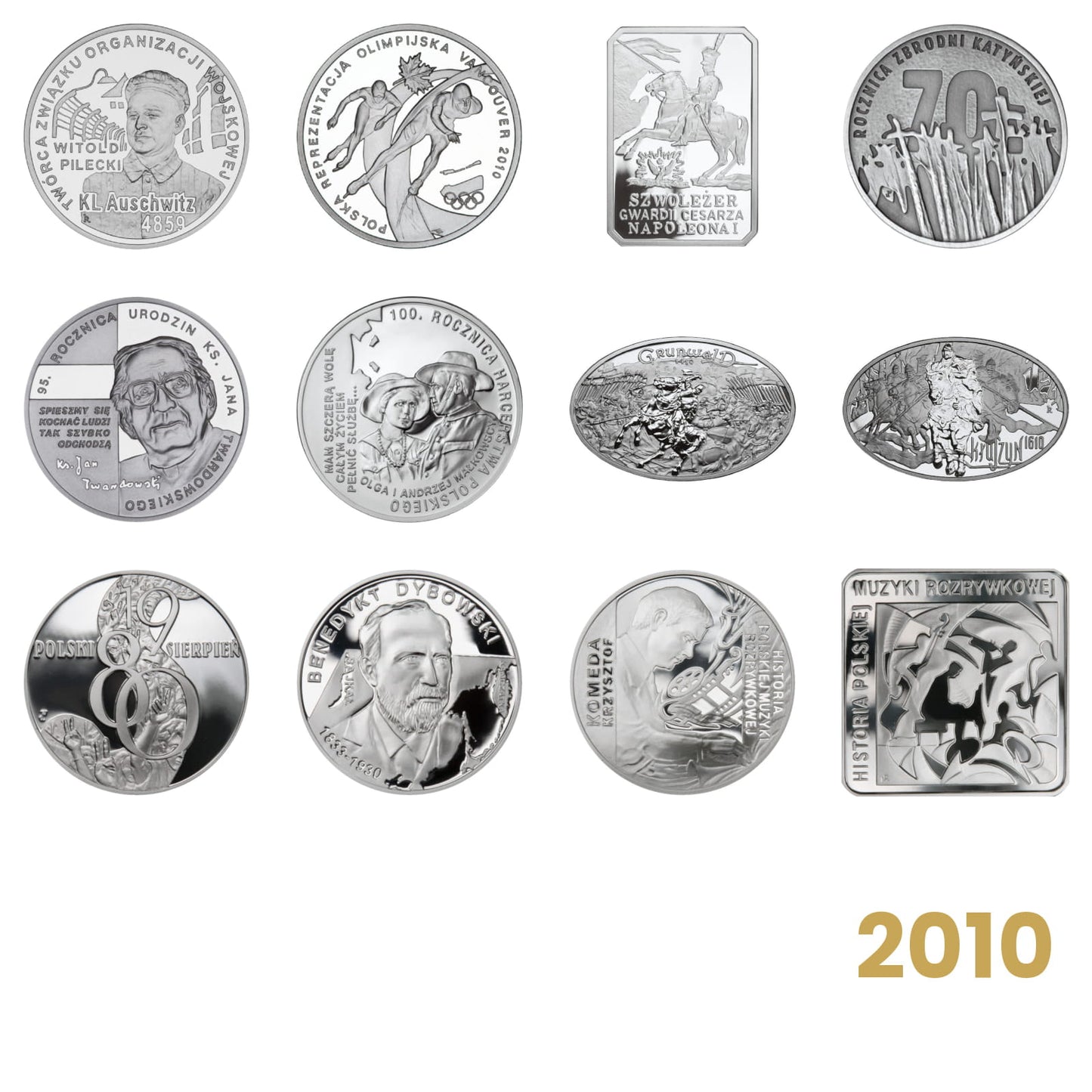 Komplet monet kolekcjonerskich 10 zł - 2010 rok