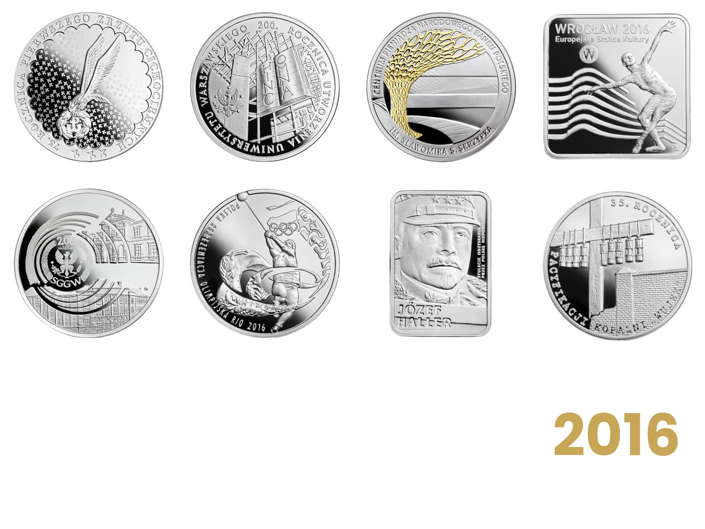 Komplet monet kolekcjonerskich 10 zł - 2016 rok