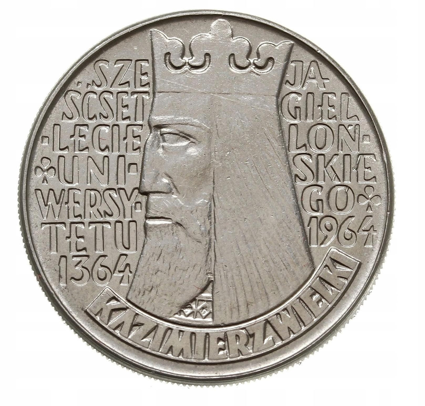 10 złotych - Kazimierz Wielki  - 1964 rok - napis wklęsły