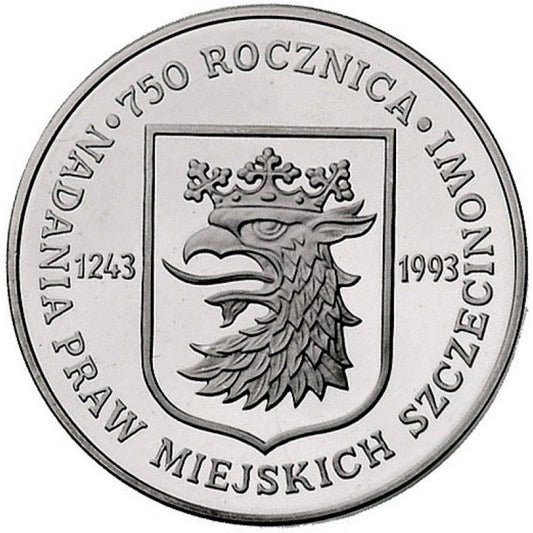 200 000 złotych - 750 lat Praw Szczecina - 1993 rok