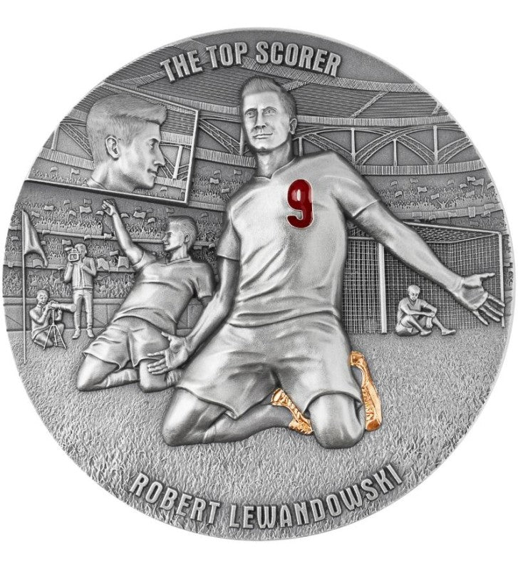 Moneta 2000 Franków CFA Król Strzelców - Robert Lewandowski