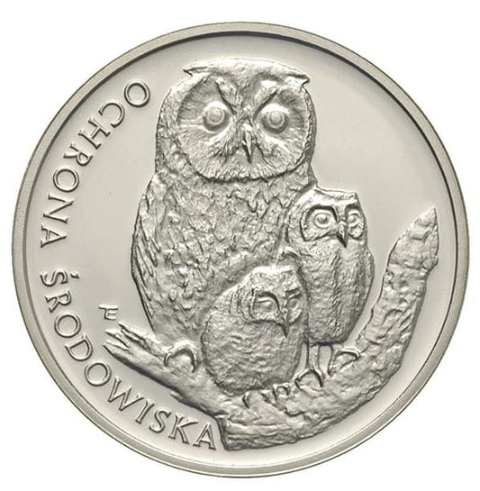 500 złotych - Ochrona Środowiska - Sowa Z Młodymi - 1986 rok