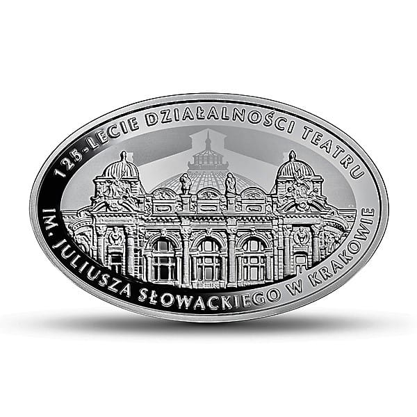Moneta 10 zł 125-lecie działalności Teatru im. Juliusza Słowackiego w Krakowie