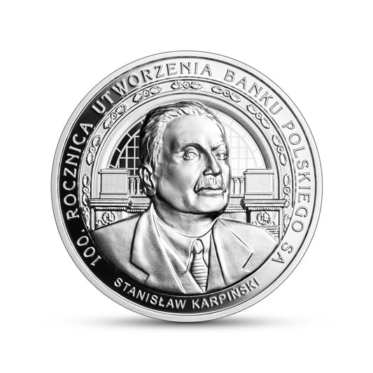 Moneta 10 zł 100. rocznica utworzenia Banku Polskiego SA