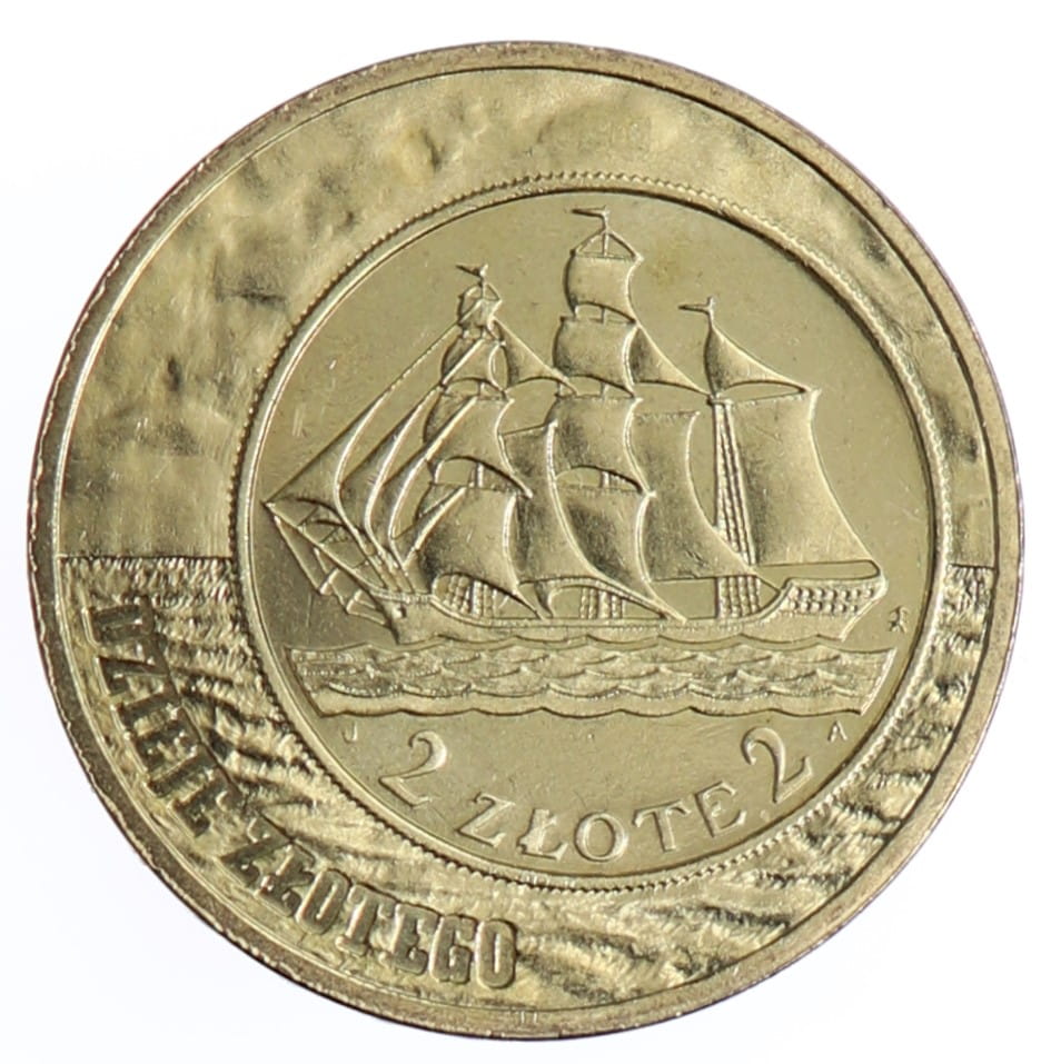 Moneta 2 zł Dzieje złotego: Żaglowiec - 2005 rok