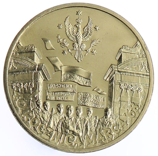 Moneta 2 zł rocznica Marca ’68 - 2008 rok