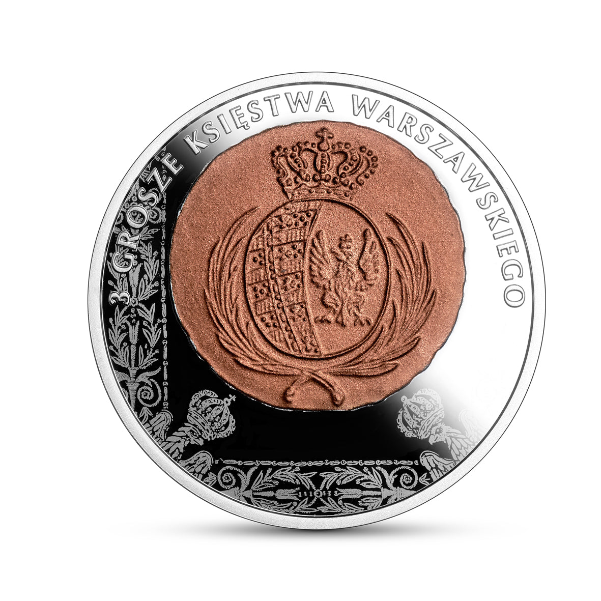 Moneta 20 zł Historia monety polskiej - 3 grosze Księstwa  Warszawskiego