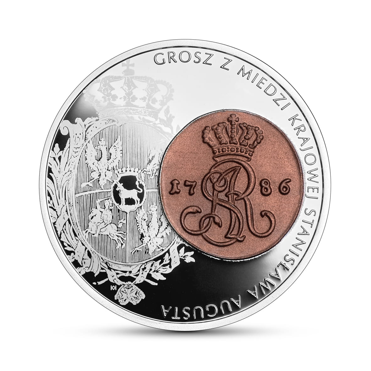 Moneta 20 zł Historia monety polskiej - Grosz z miedzi krajowej Stanisława Augusta