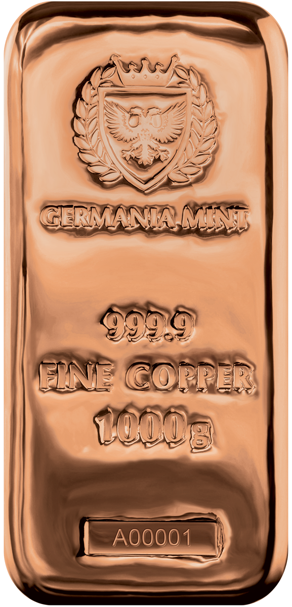 Sztabka Germania Mint - 1 kg Czystej Miedzi