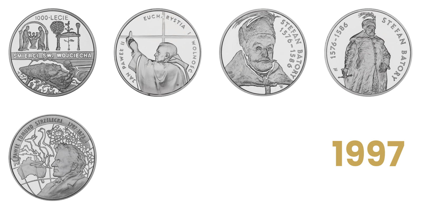 Komplet monet kolekcjonerskich 10 zł - 1997 rok