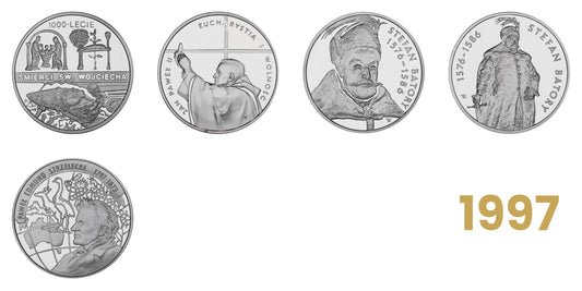 Komplet monet kolekcjonerskich 10 zł - 1997 rok