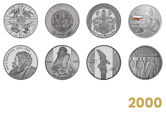 Komplet monet kolekcjonerskich 10 zł - 2000 rok