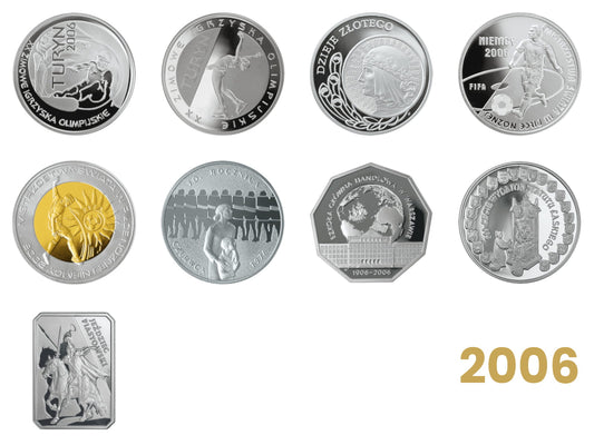 Komplet monet kolekcjonerskich 10 zł - 2006 rok
