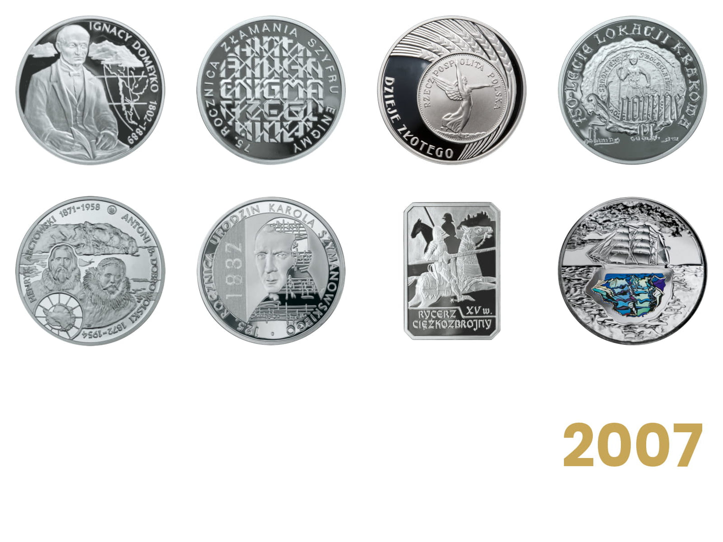 Komplet monet kolekcjonerskich 10 zł - 2007 rok