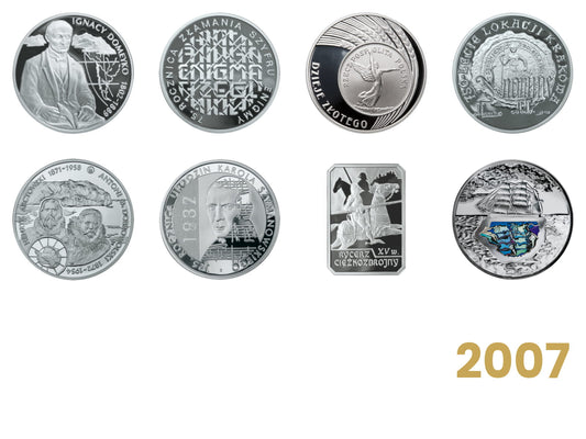 Komplet monet kolekcjonerskich 10 zł - 2007 rok