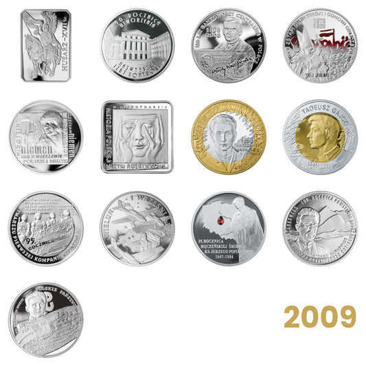 Komplet monet kolekcjonerskich 10 zł - 2009 rok