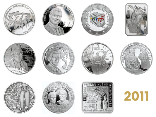 Komplet monet kolekcjonerskich 10 zł - 2011 rok