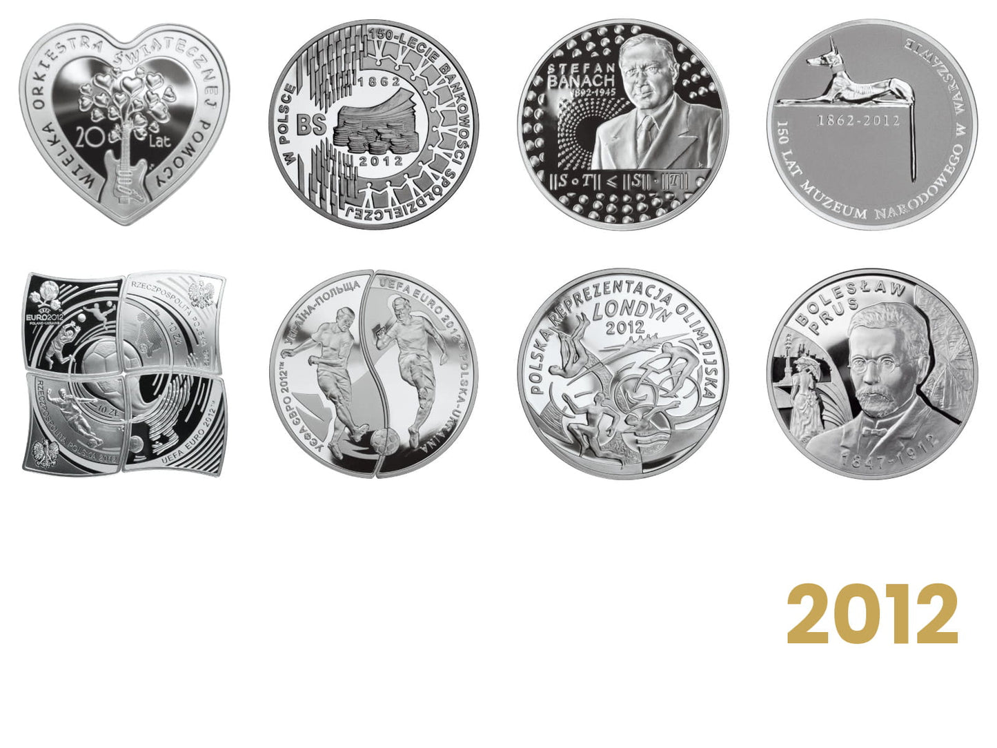 Komplet monet kolekcjonerskich 10 zł - 2012 rok