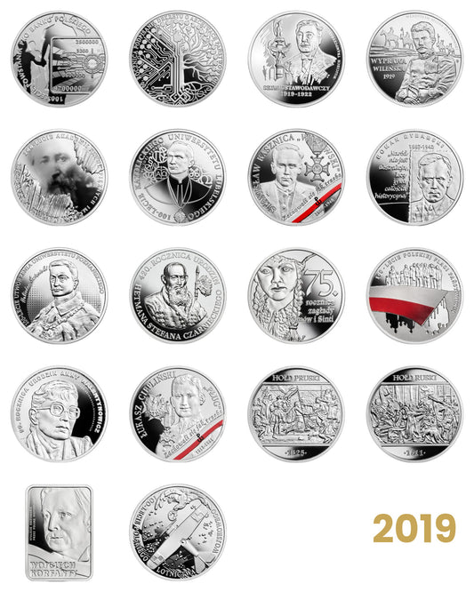 Komplet monet kolekcjonerskich 10 zł - 2019 rok