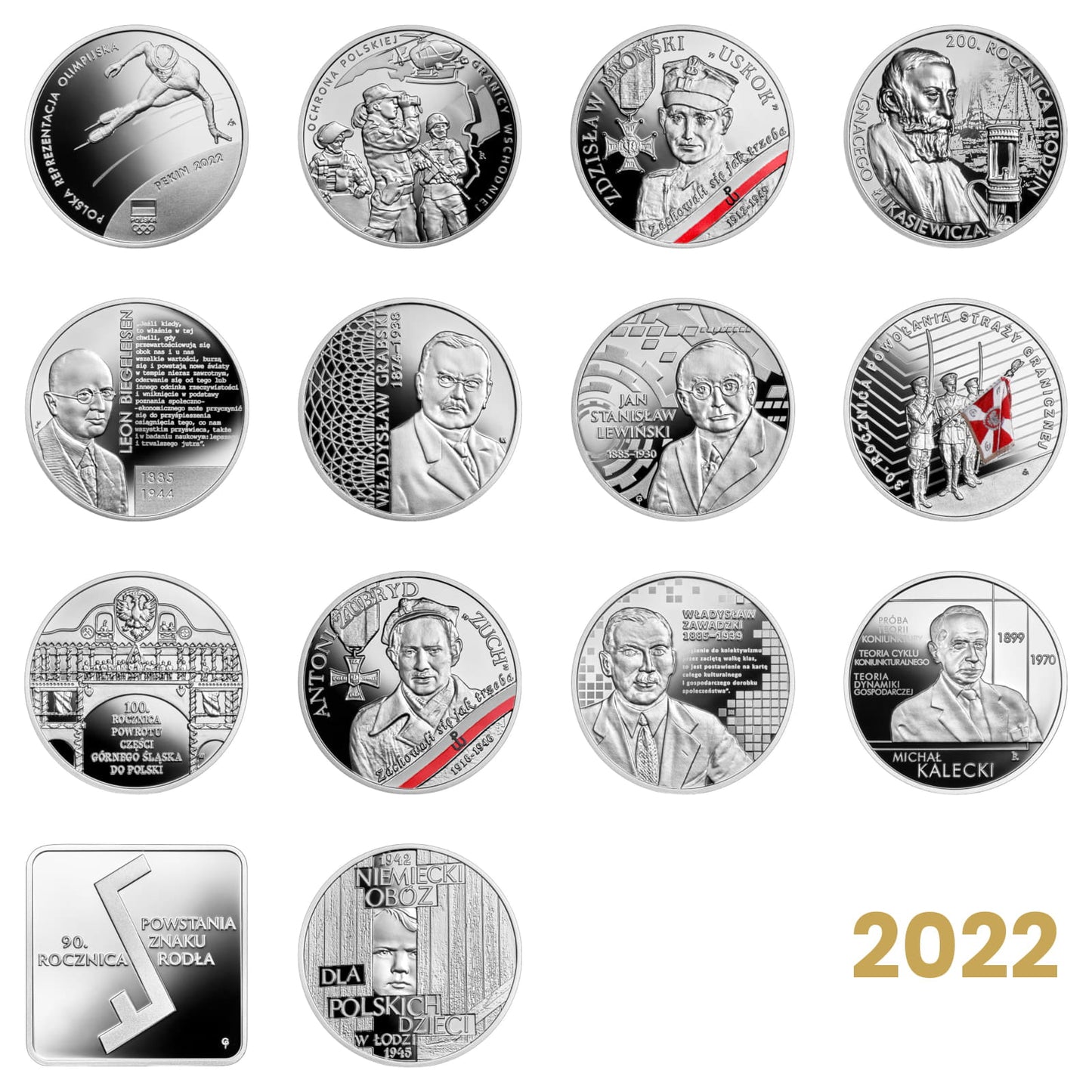 Komplet monet kolekcjonerskich 10 zł - 2022 rok