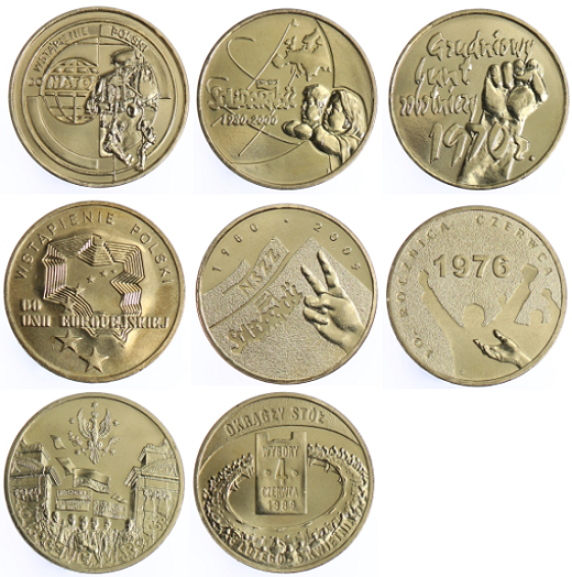 Seria monet 2 zł - Polska Droga do Wolności - 1999-2009 rok