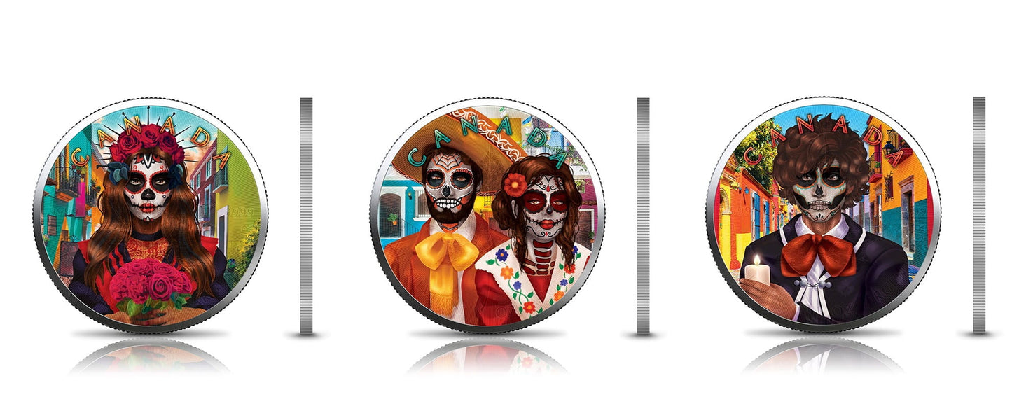 Dia de Muertos - Liść Klonowy - 2022 - 3 Uncje Srebra