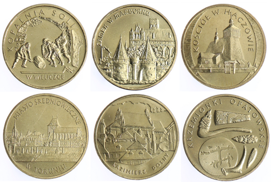 Seria monet 2 zł - Zabytki Kultury w Polsce - 2001-2012 rok