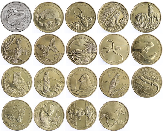 Seria monet 2 zł - Zwierzęta Świata - 1995-2014 rok